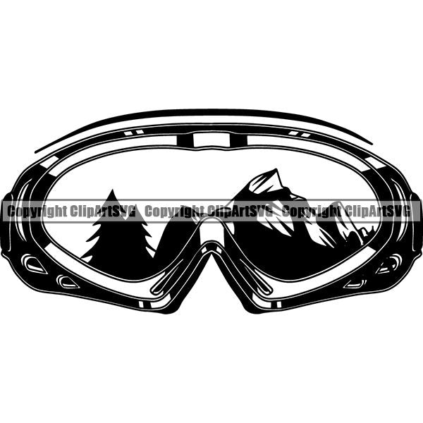 Sports Snowboarding Snowboard Skiing Ski Googles ClipArt SVG