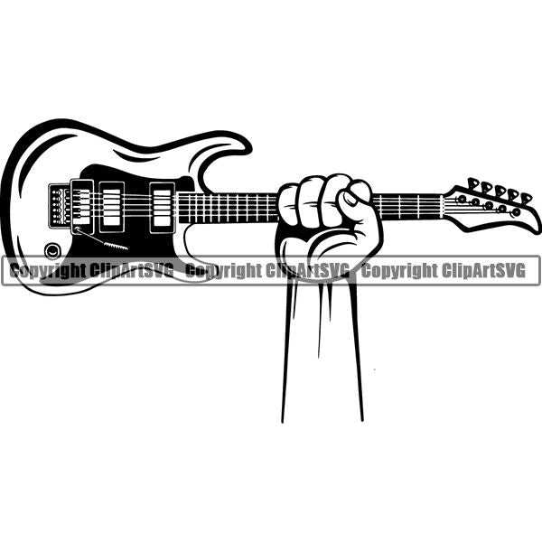 Music Musical Instrument Guitar Electric 6mm4d arm ClipArt SVG