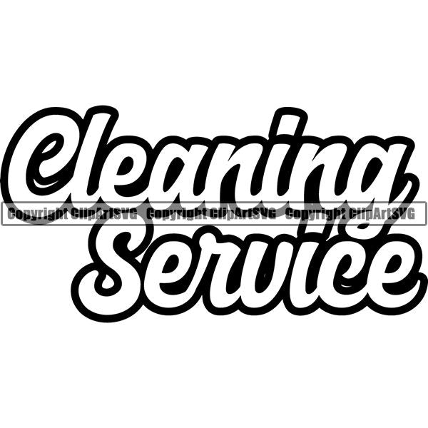 Maid Cleaning Service Housekeeping Housekeeper Text ClipArt SVG