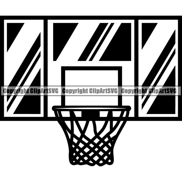 Sports Game Basketball Backboard Goal Net Rim ClipArt SVG