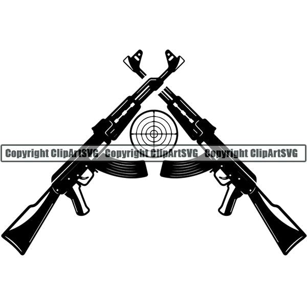 Military Weapon Gun Logo ClipArt SVG