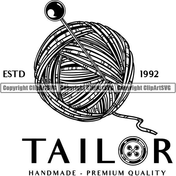 Tailor Seamstress Alterations Logo ClipArt SVG