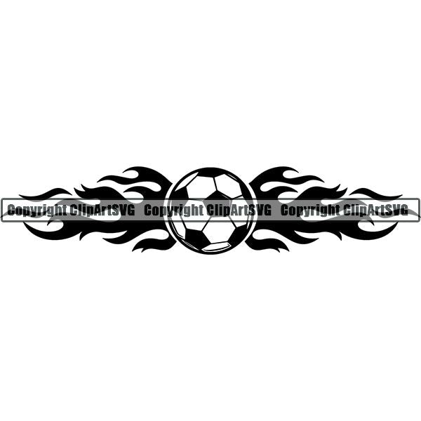 Sports Soccer Flame ClipArt SVG