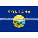 State Flag Square Montana ClipArt SVG