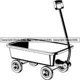 People Family Child Children Kid Toy Pull Wagon ClipArt SVG