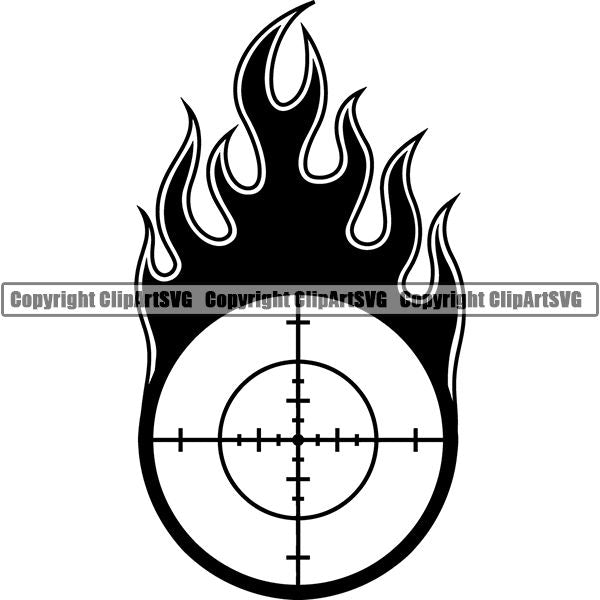 Sports Game Hunting Fishing Hunt Fish Fire ClipArt SVG