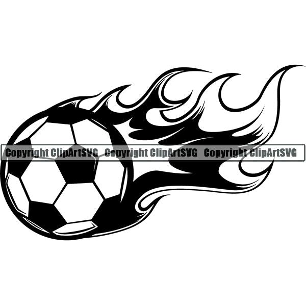 Sports Soccer Flame ClipArt SVG