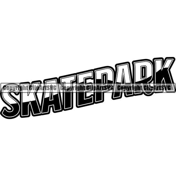 Sports Skateboarding Skateboard Text ClipArt SVG