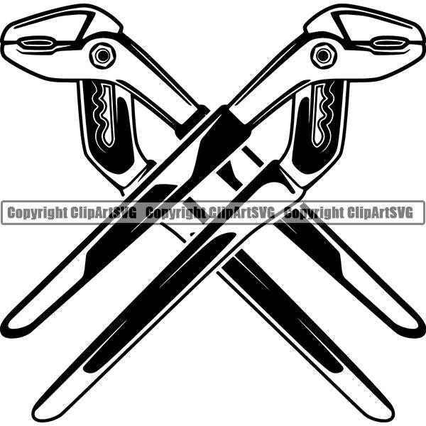 Mechanic Repair Shop Garage Tool Pliers ClipArt SVG