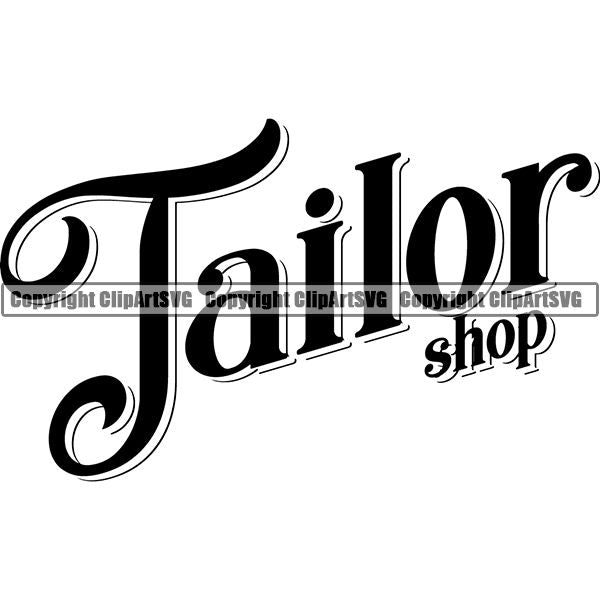 Tailor Seamstress Alterations Text ClipArt SVG