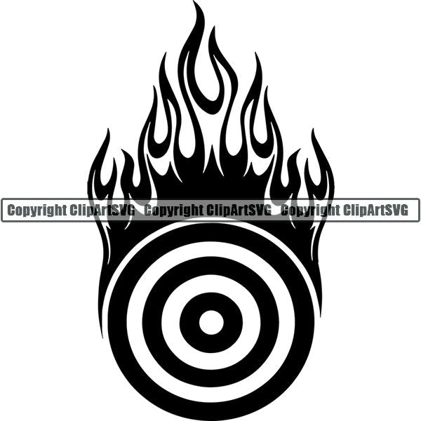 Sports Game Archery Fire ClipArt SVG