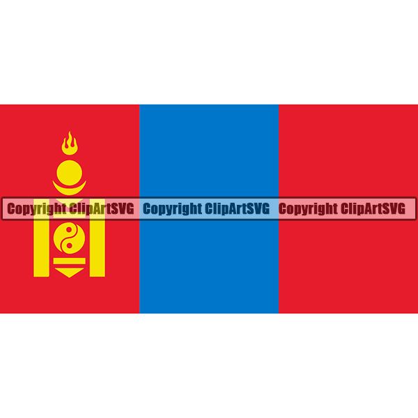 Country Flag Square Mongolia ClipArt SVG