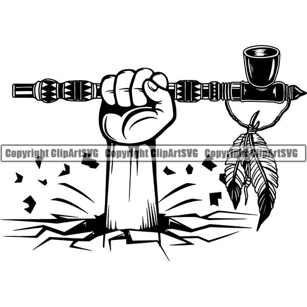 Native American Indian Pipe Peace ClipArt SVG