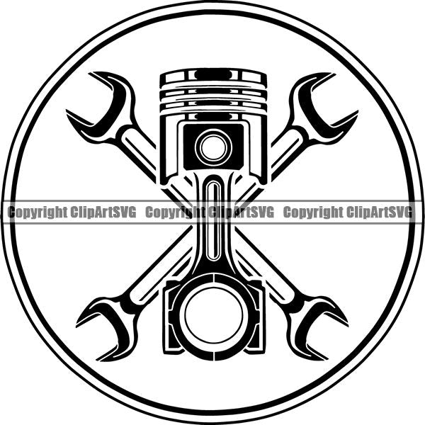 Mechanic Repair Shop Garage Logo ClipArt SVG