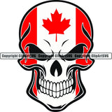 Country Flag Skull Canada ClipArt SVG
