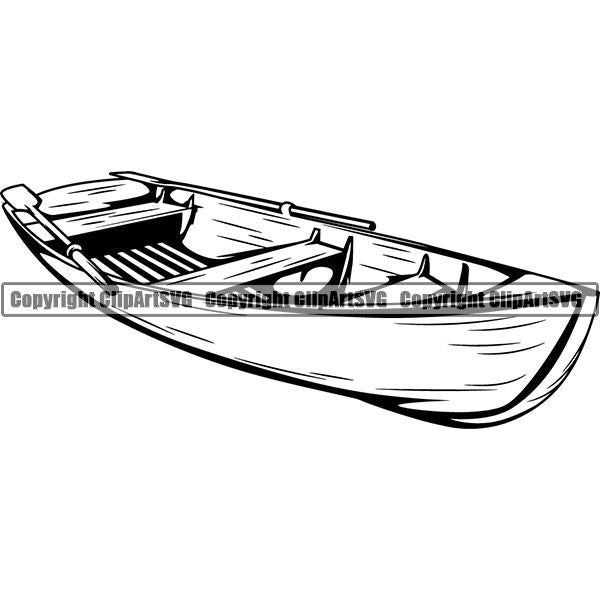 Kayak Kayaking Canoe Canoeing Raft Rafting Boat Boating Logo ClipArt SVG