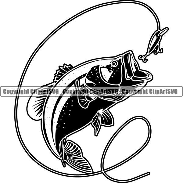 Sports Game Fishing Hunting Fish Hunt ClipArt SVG