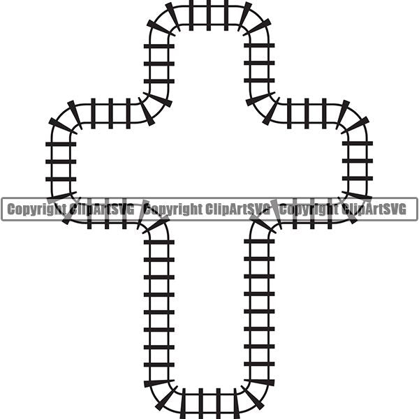 Locomotive Train Track Design Element  Black Cross.jpg