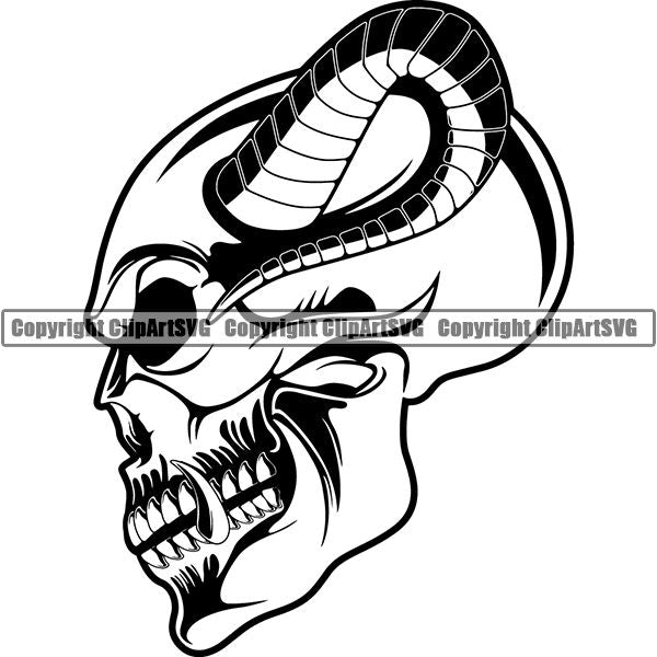Skull Skeleton Tattoo Tat ClipArt SVG