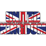 Country Flag Text Name United Kingdom ClipArt SVG