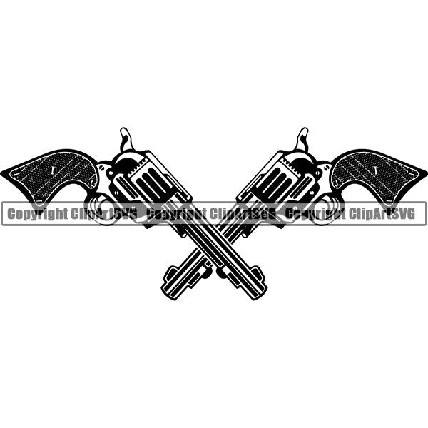 Occupation Cowboy Gun Revolver ClipArt SVG