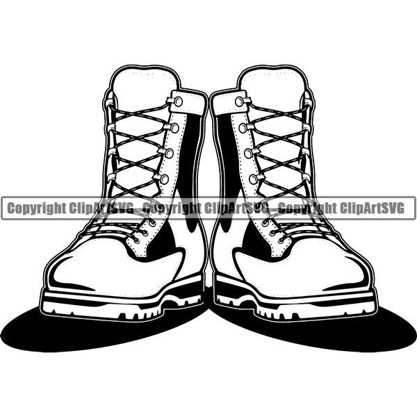 Military Weapon Soldier Boots Army ClipArt SVG