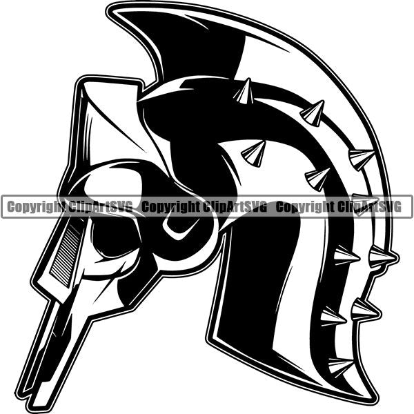 Spartan Warrior Gladiator Mask ClipArt SVG