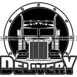 Truck Driver Trucking Trucker Driving Transportation Semi Tractor Trailer Logo ClipArt SVG