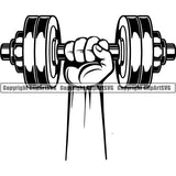 Gym Sports Bodybuilding Fitness Muscle Dumbbell ClipArt SVG