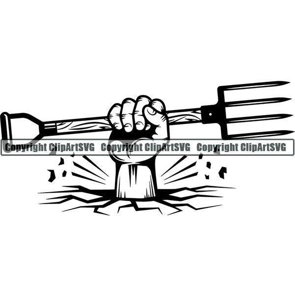 Farming Farmer Farm Organic Hand ClipArt SVG