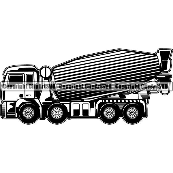 Construction Building Repair Service Concrete Mixer ClipArt SVG