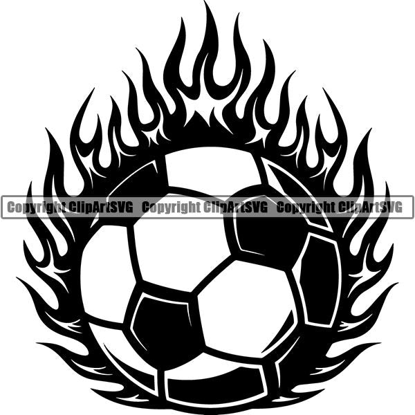 Sports Soccer Fire ClipArt SVG