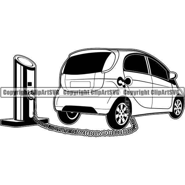Sports Car Electric Car ClipArt SVG
