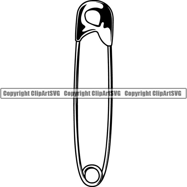Tailor Seamstress Alterations Saftey Pin ClipArt SVG