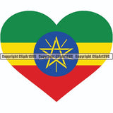 Country Flag Heart Ethiopia ClipArt SVG