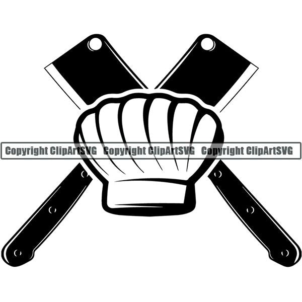 Cooking BBQ Bar-B-Que Barbque Chef Cook Butcher Logo ClipArt SVG