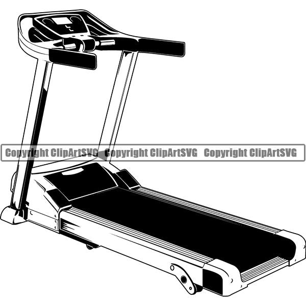 Gym Sports Bodybuilding Fitness Muscle Treadmil ClipArt SVG
