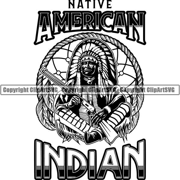 Native American Indian Logo ClipArt SVG