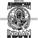 Native American Indian Logo ClipArt SVG