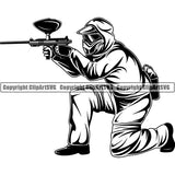 Sports Game Paintball Player ClipArt SVG