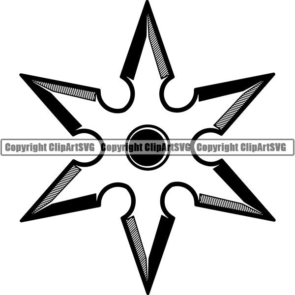 Sports Boxing Boxer MMA Fighter Ninja Throwing Chinese Star ClipArt SVG