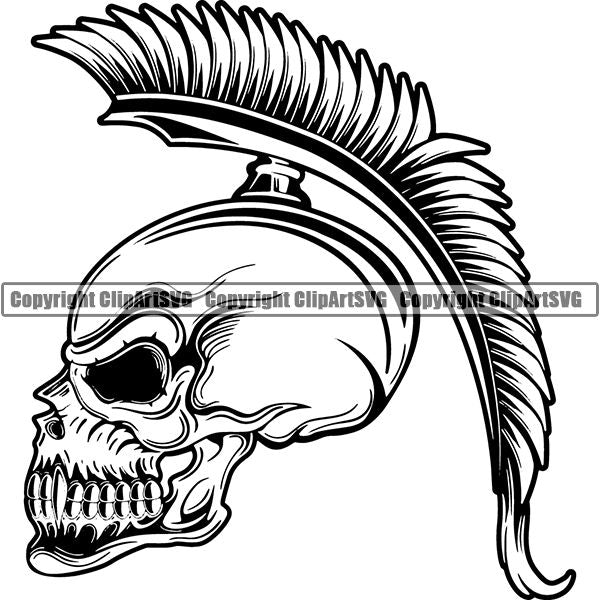Skull Skeleton Tattoo Tat ClipArt SVG