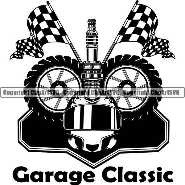 Sports Car Racing Logo ClipArt SVG