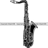 Music Musical Instrument Saxaphone bbnz ClipArt SVG