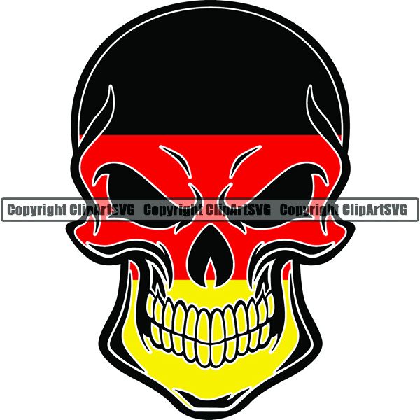 Country Flag Skull Germany ClipArt SVG