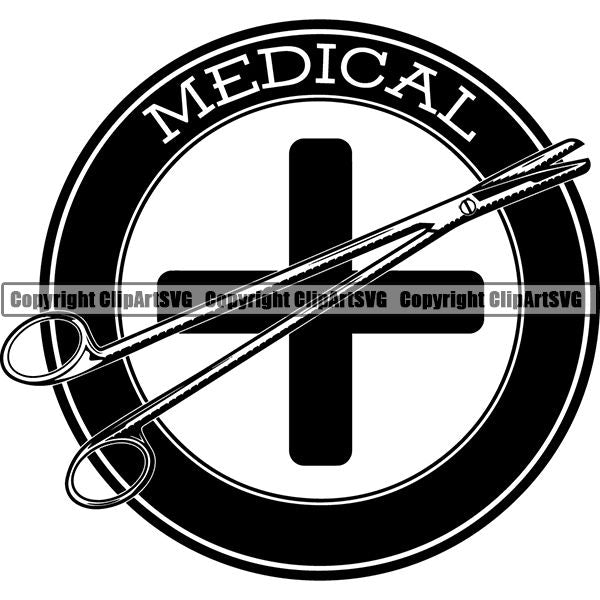 Medical Doctor Nurse Hospital Scissors ClipArt SVG