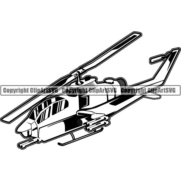 Military Weapon Helicopter ClipArt SVG