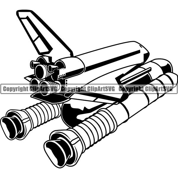 Astronaut Outer Space Shuttle Sci-Fi Science Fiction Space Shuttle ClipArt SVG