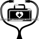 Medical Doctor Nurse Hospital Bag Stethescope ClipArt SVG