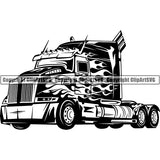 Truck Driver Trucking Trucker Driving Transportation Semi Tractor Trailer Logo ClipArt SVG